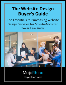 Website design buyer's guide ebook for Texas law firms.