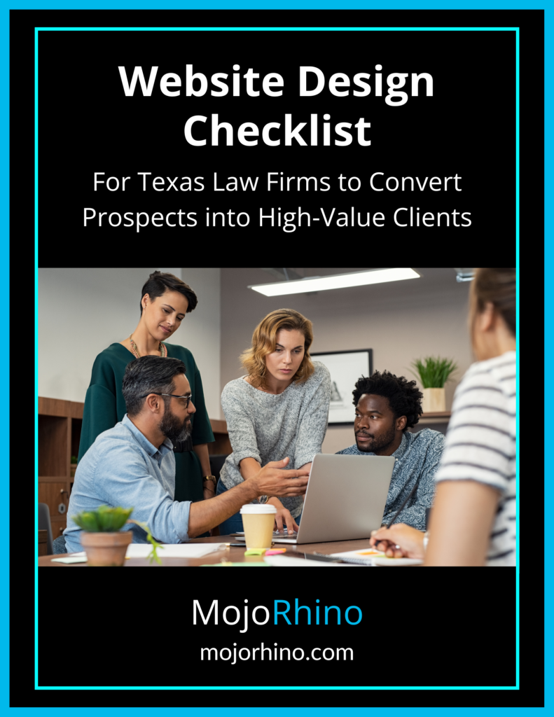 Website design checklist for Texas law firms.