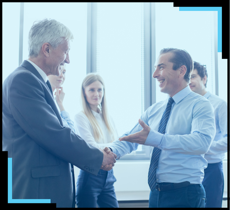 Law firm partners shaking hands.